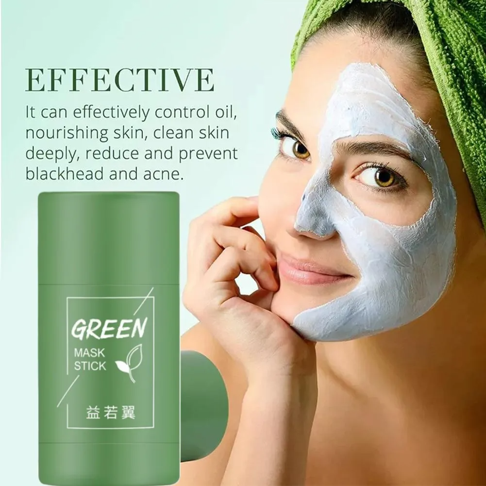 Original 40g Remove Blackhead Green Tea Solid Mask Cleansing Stick Mask Smear Dispel Acne Blemish Mark Scar Korean Face Clean