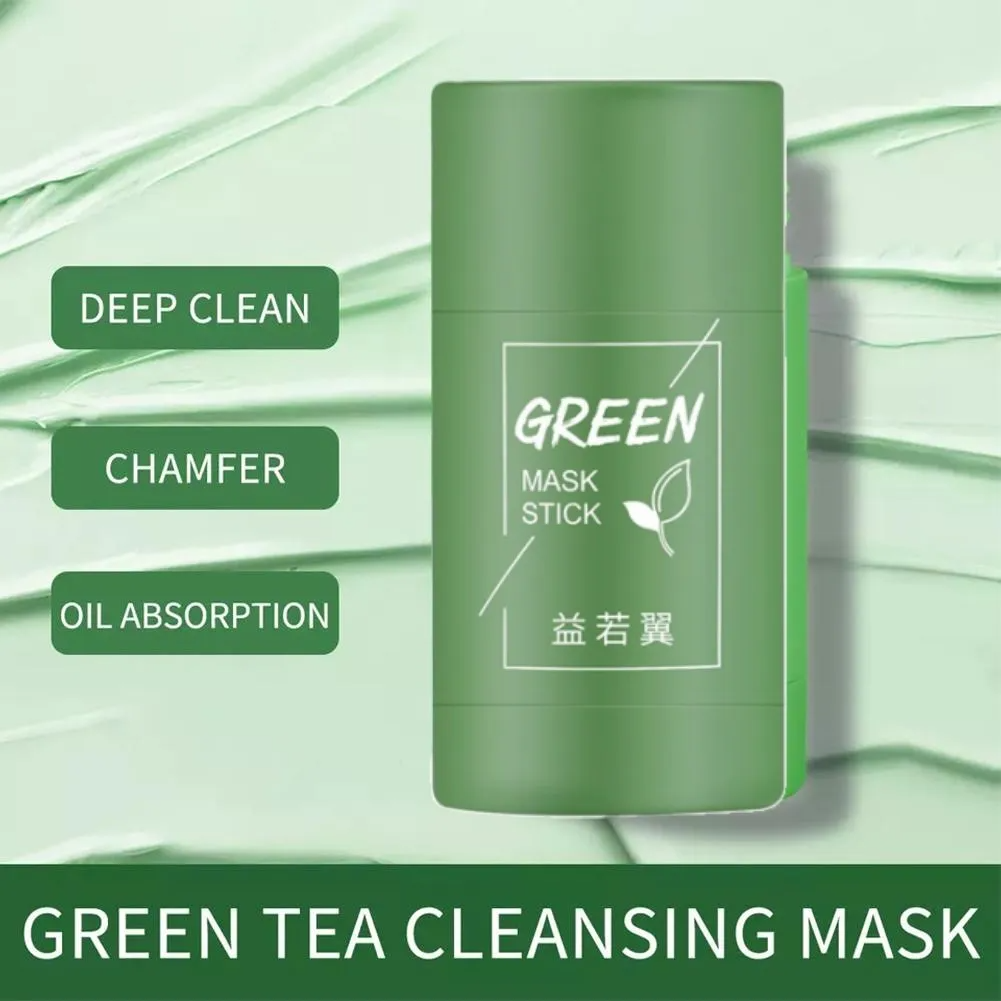 Original 40g Remove Blackhead Green Tea Solid Mask Cleansing Stick Mask Smear Dispel Acne Blemish Mark Scar Korean Face Clean